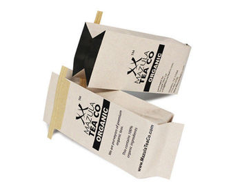 Kraftpapier-Document Koffie Druk van de Hoekplaateco van Verpakkingszakken de Zij met Tinband